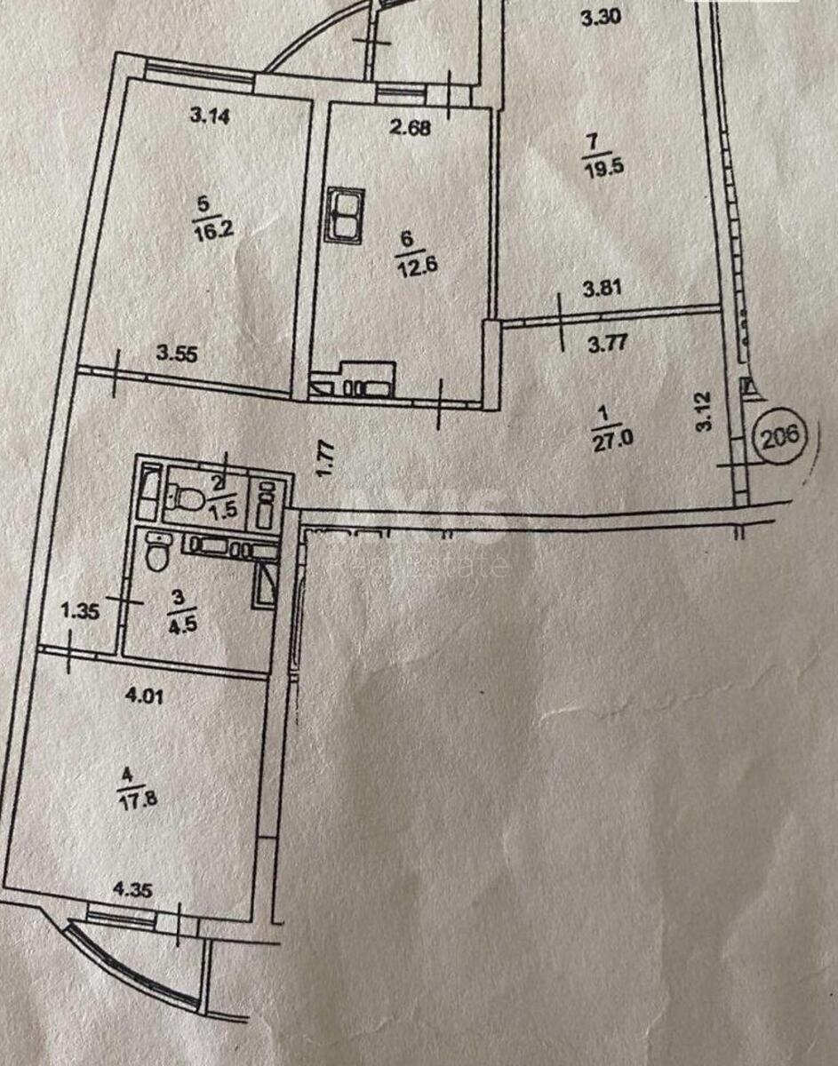 3k apartment nab. Dniprovs'ka 255635711