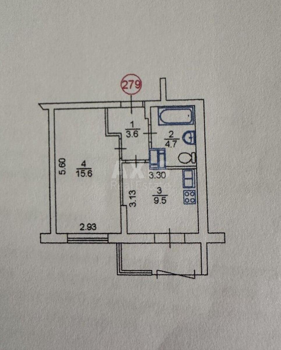 1k apartment vul. Verbyc'kogo Arhitektora 1В4