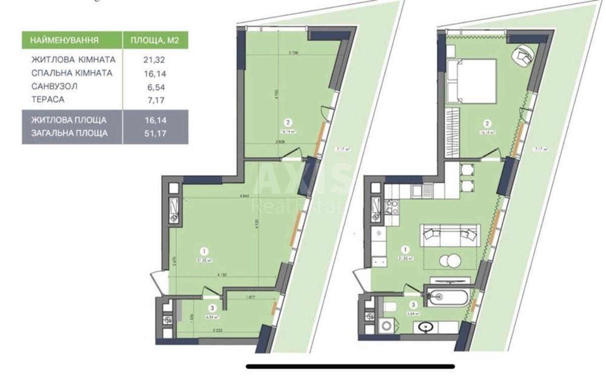 1k apartment vul. Zabolotnogo Akademika 10