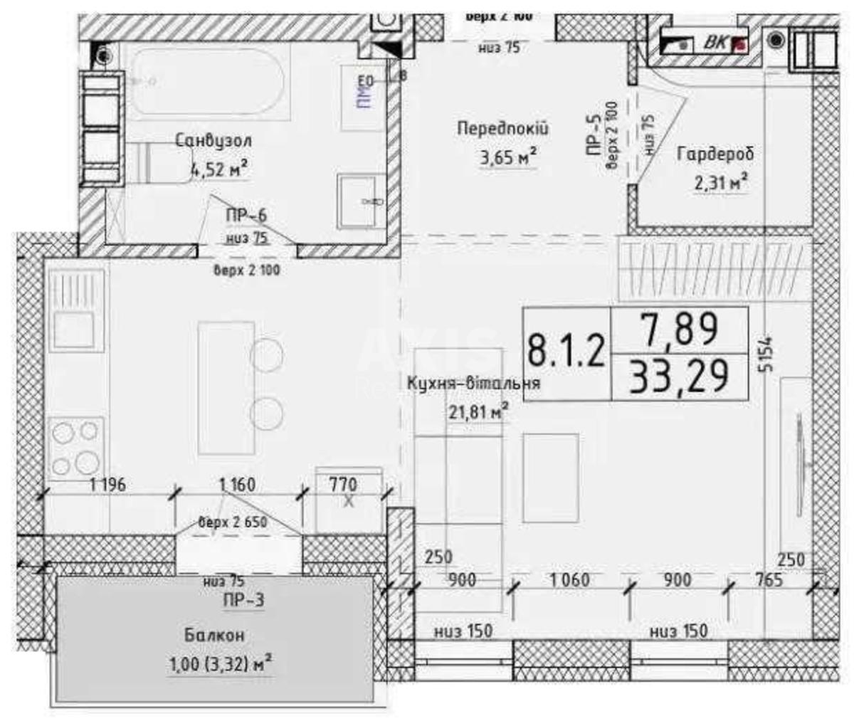 1k apartment vul. Strutyns'kogo Sergija 8А3