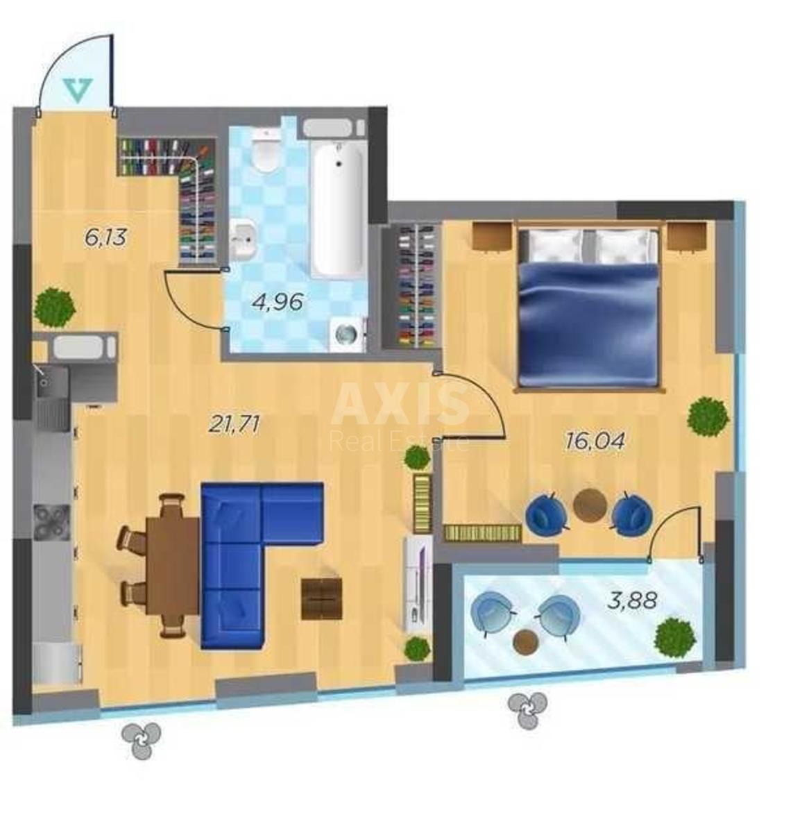 1k apartment vul. Sholudenka 305