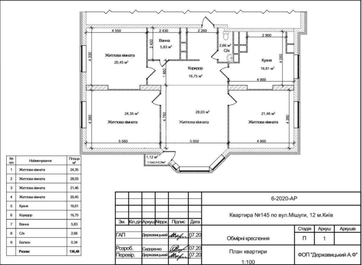 Office vul. Myshugy Oleksandra 12А, 136m210
