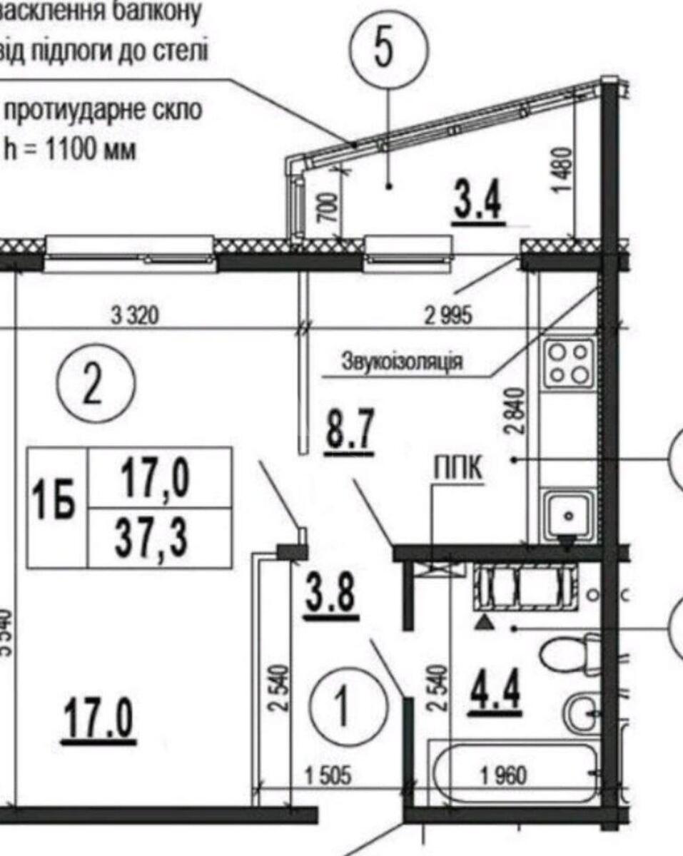 1k apartment vul. Rusovoi' Sofii' 76025113