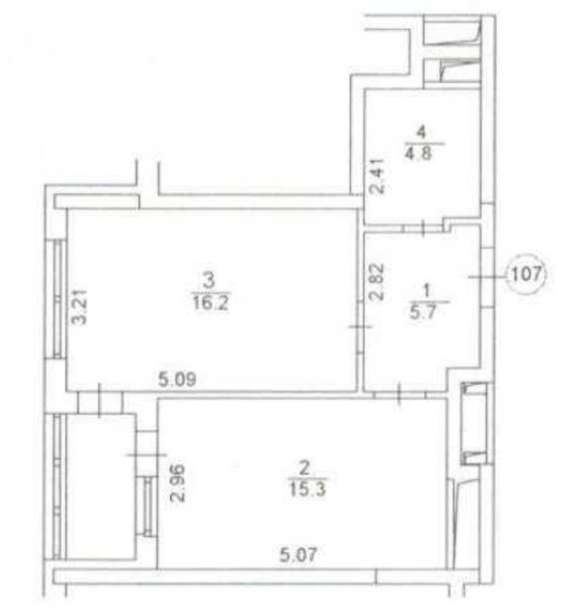 1k apartment vul. Zarichna 17