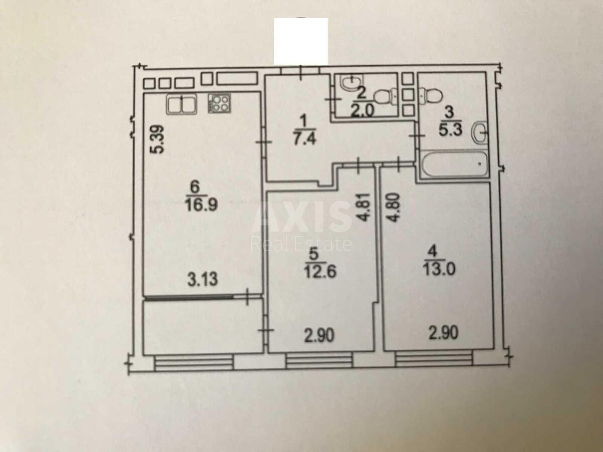 2k apartment nab. Dniprovs'ka 18А6156614