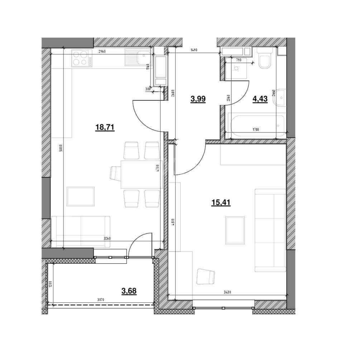 1k apartment pr-t Povitroflots'kyj 566