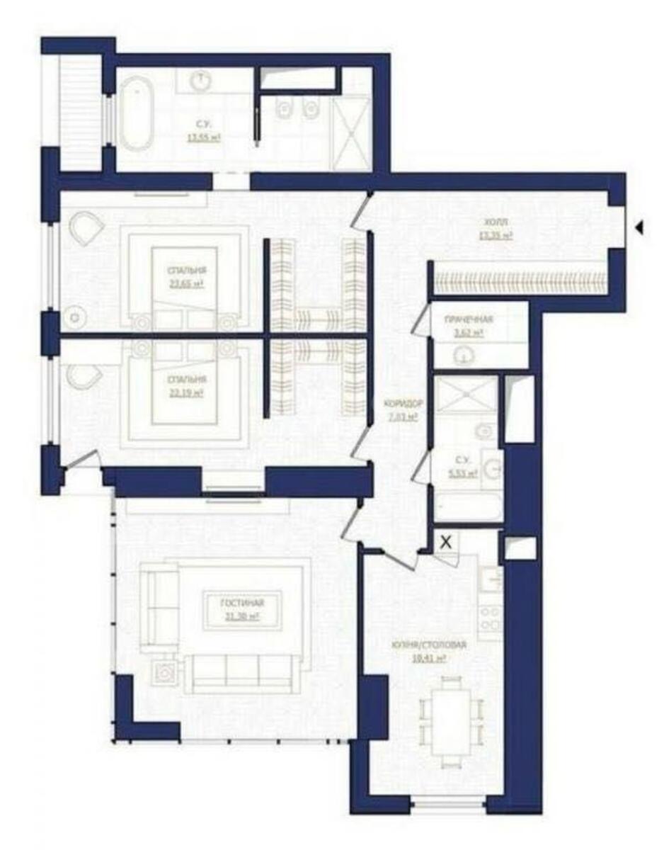 4к квартира ул. Предславинская 20Б4