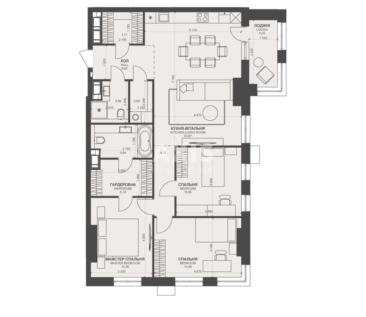 3k apartment vul. Barbjusa Anri 39/2389446