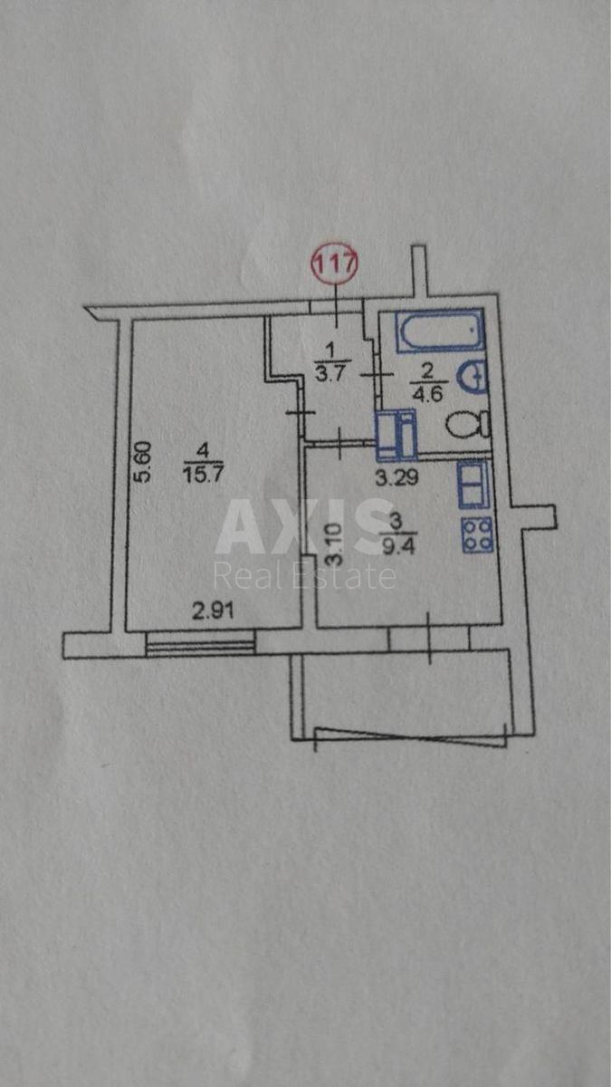 1k apartment vul. Verbyc'kogo Arhitektora 1В10