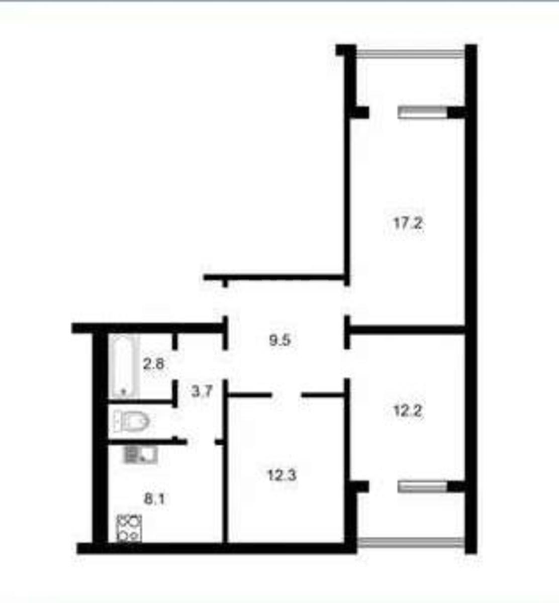 3k apartment vul. Ahmatovoi' Anny 439