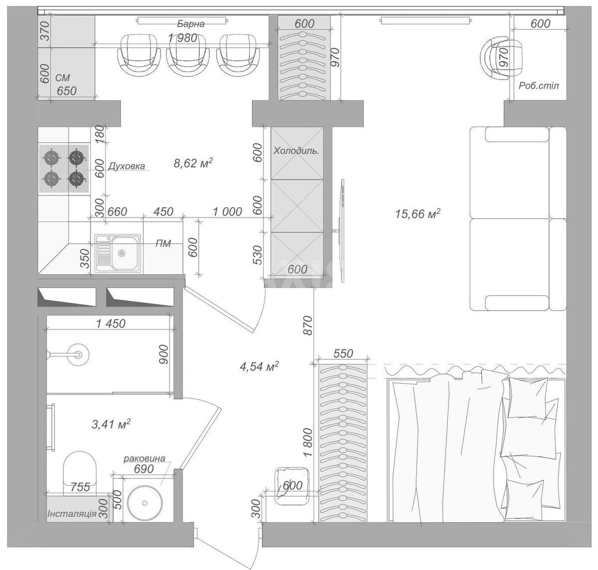 1k apartment vul. Demii'vs'ka 396181814