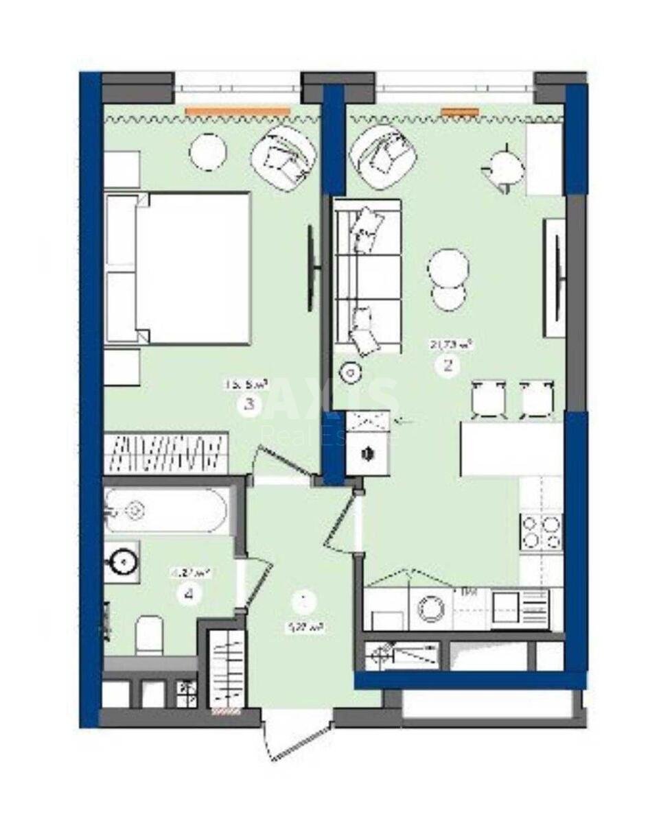 1k apartment vul. Zabolotnogo Akademika 10