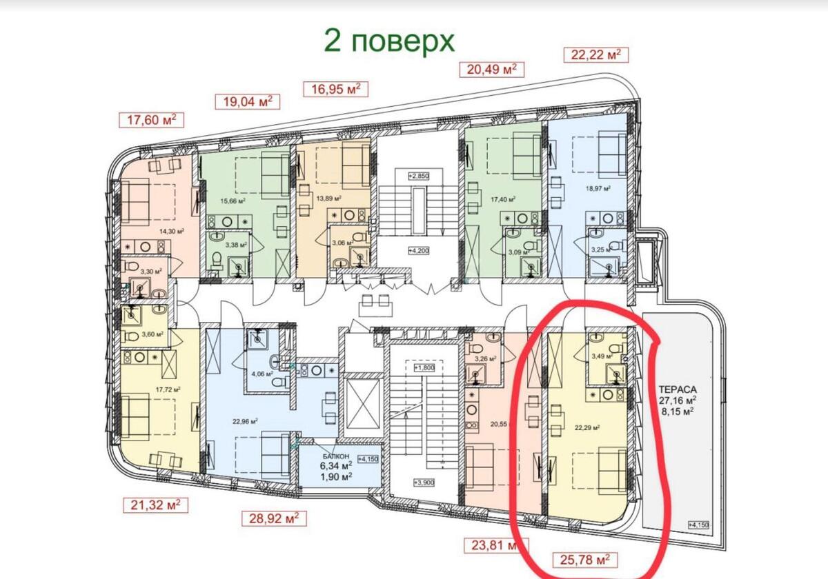 1k apartment vul. Zhabajeva Zhambyla 52