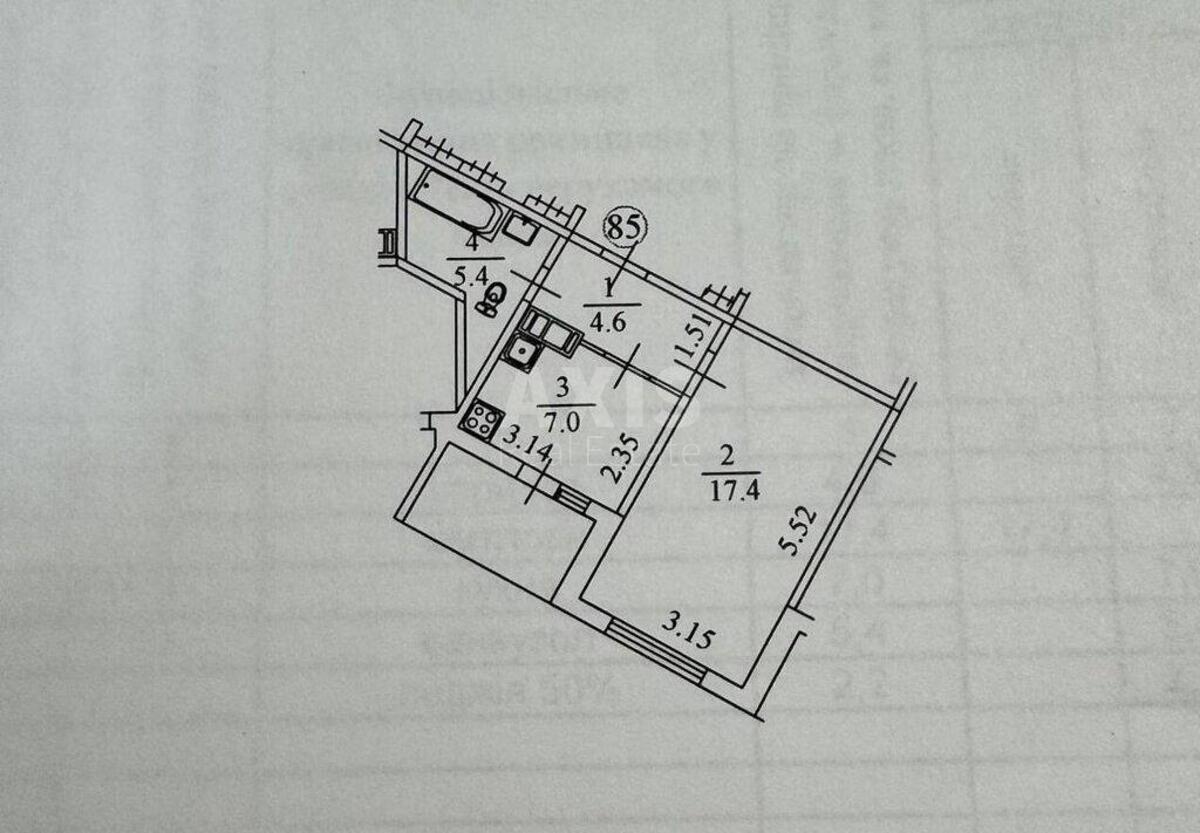 1k apartment vul. Myloslavs'ka 184