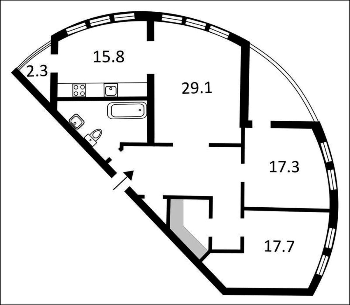 3k apartment vul. Saperno-Slobids'ka 106148112