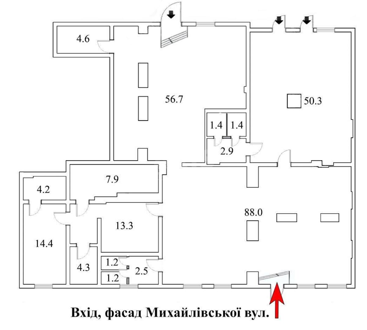Об'єкт торгівлі вул. Михайлівська 22, 213м2607979