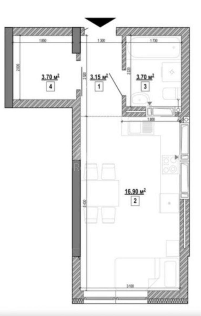 1k apartment vul. Rybalka Marshala 5А5