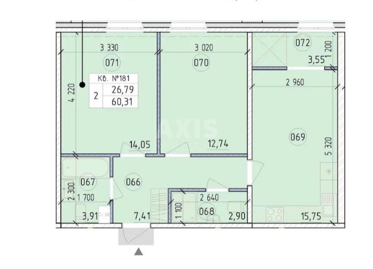 2к квартира ул. Михаила Максимовича 24578805
