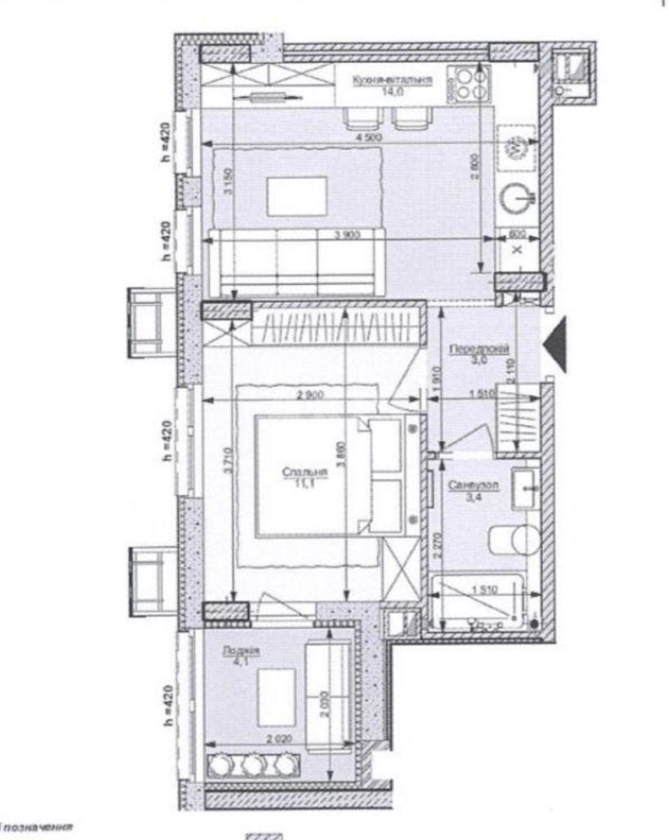 1k apartment vul. Saljutna 2Б7