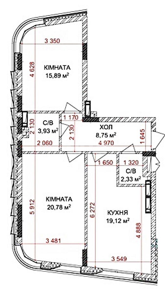 2k apartment vul. Zhabajeva Zhambyla 5580043
