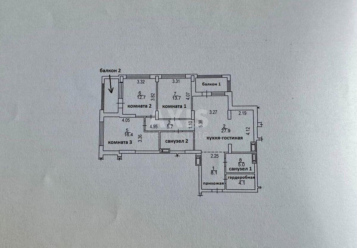 3к квартира тупик Тверской 7В583702