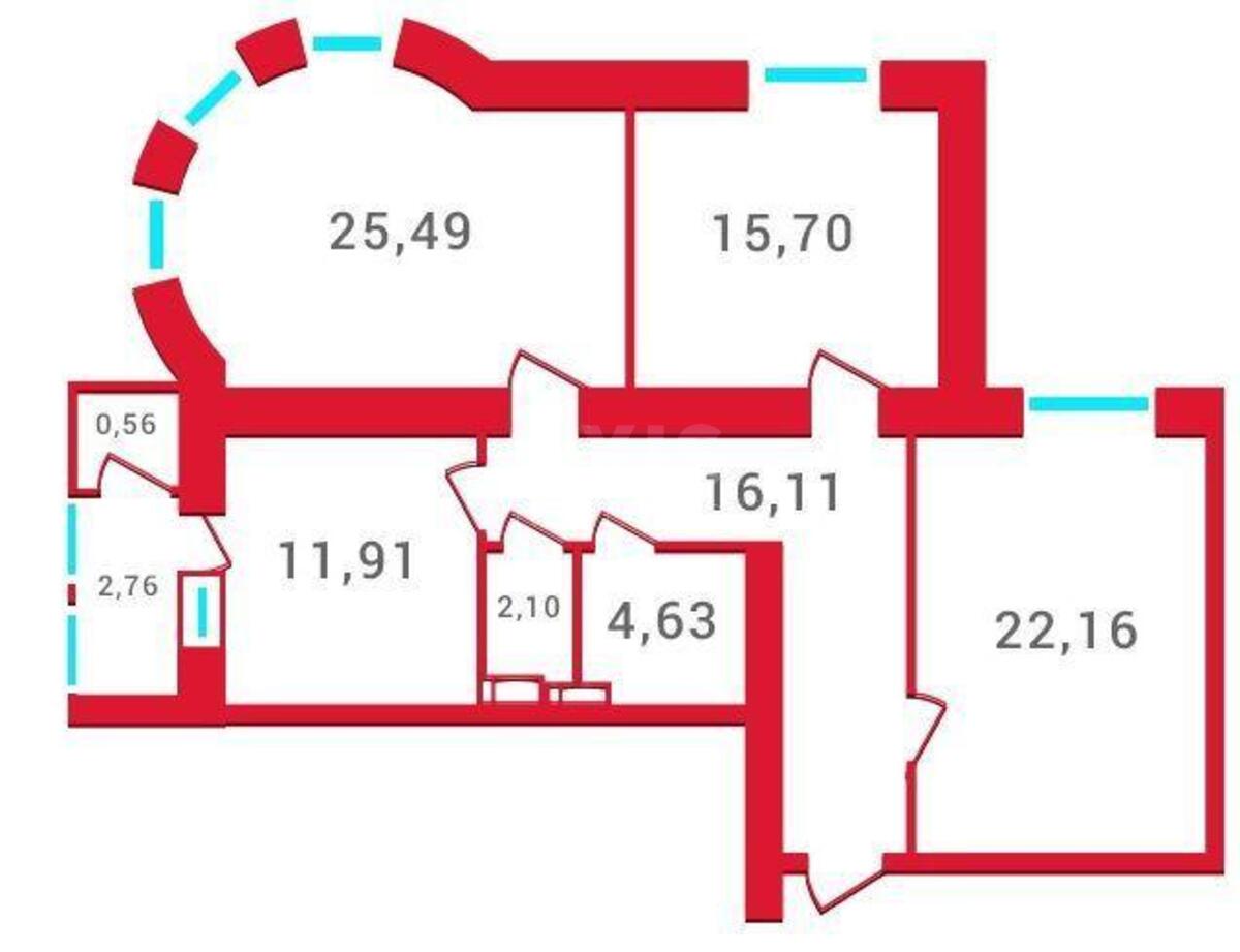 3k apartment vul. Novomostyc'ka 156035714