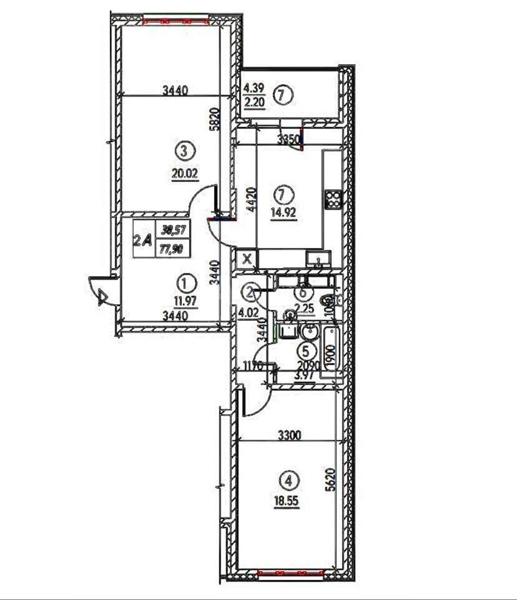 2k apartment vul. Konopljans'ka 22601151
