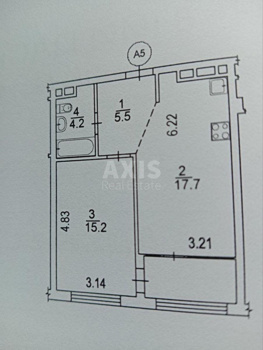 1k apartment vul. Sverstjuka Jevgena 44