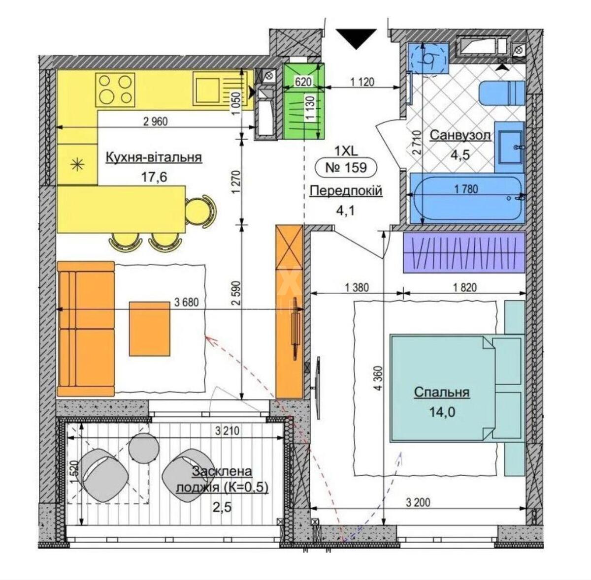 1k apartment vul. Rodyny Kistjakivs'kyh 6578825