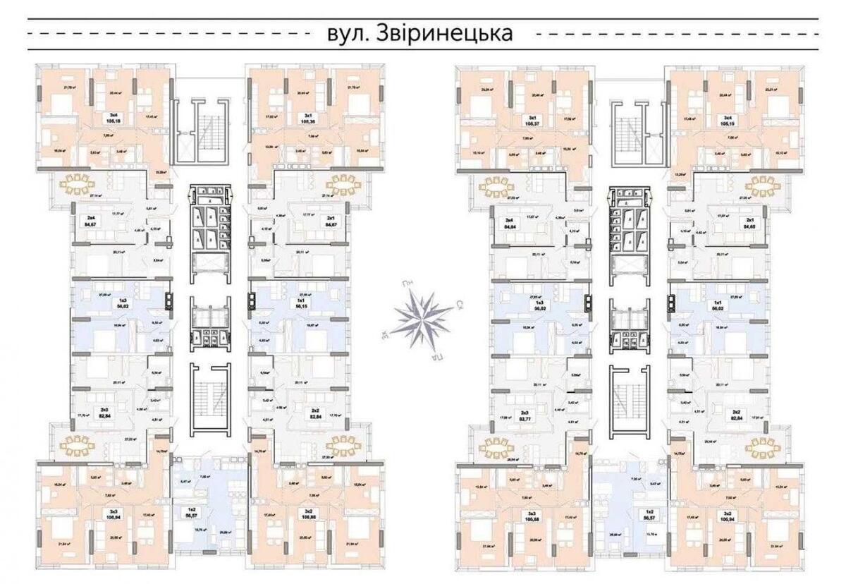 3k apartment vul. Zvirynec'ka 72569216