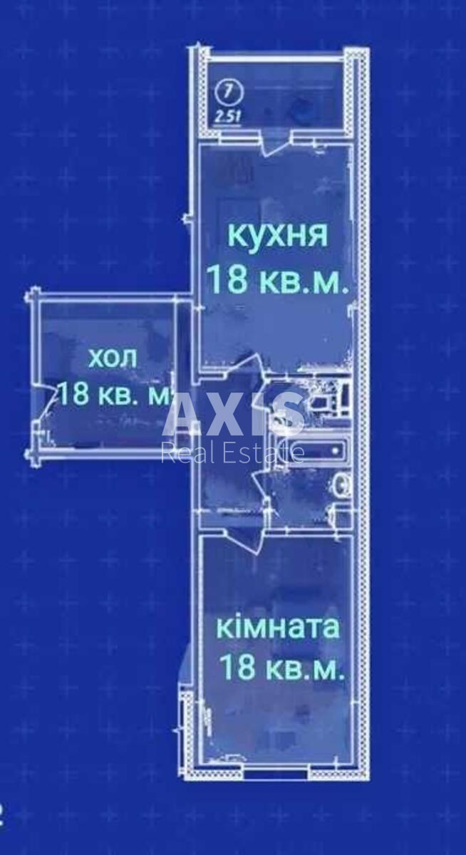 1k apartment prov. Baltijs'kyj 5485268