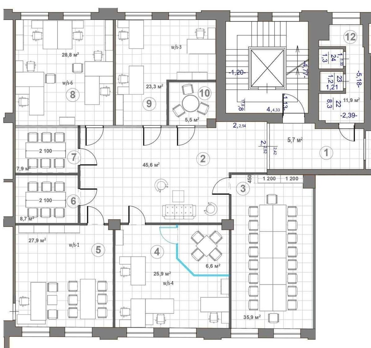 Office vul. Gajdara 58/10, 261m2611543