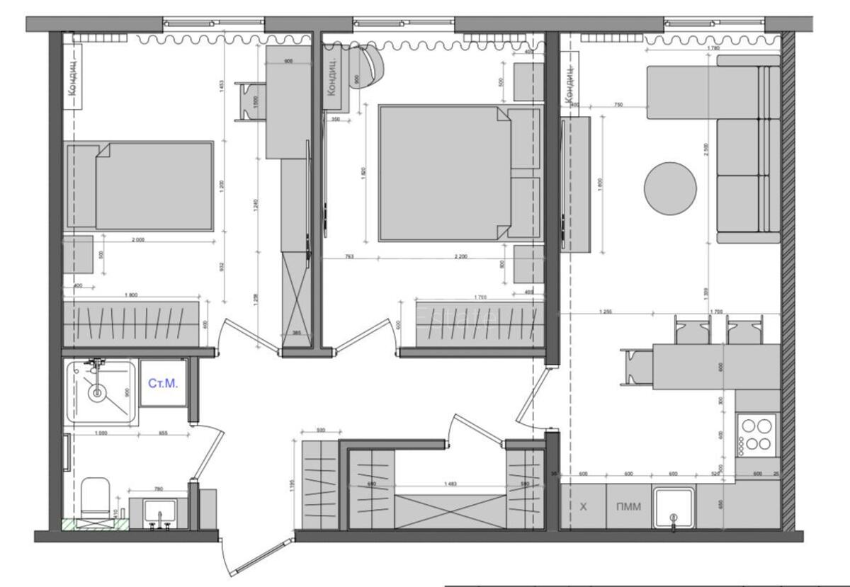 2k apartment vul. Myhajla Maksymovycha 246272021