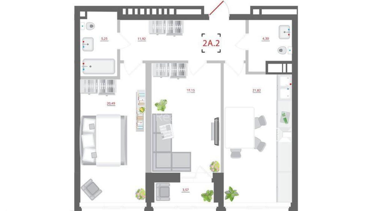 2k apartment vul. Kudrjashova 84