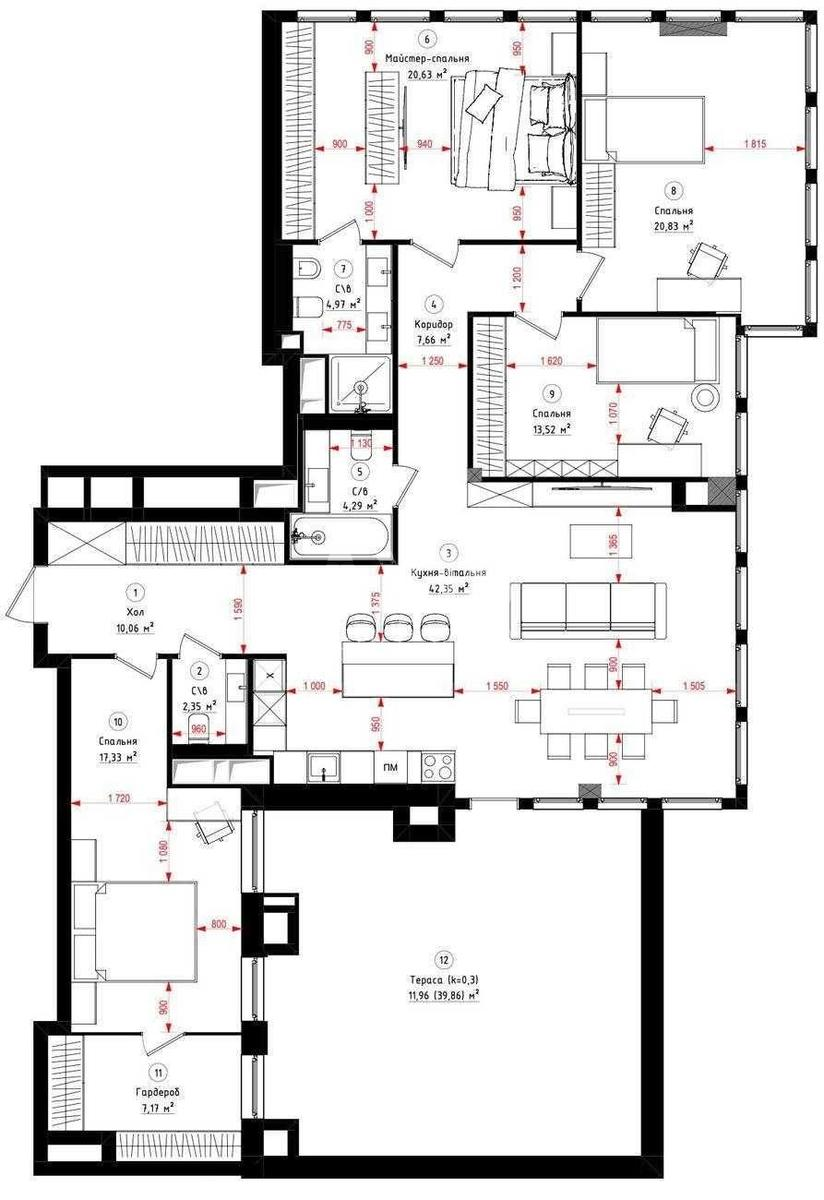 4k apartment vul. Barbjusa Anri 39/21