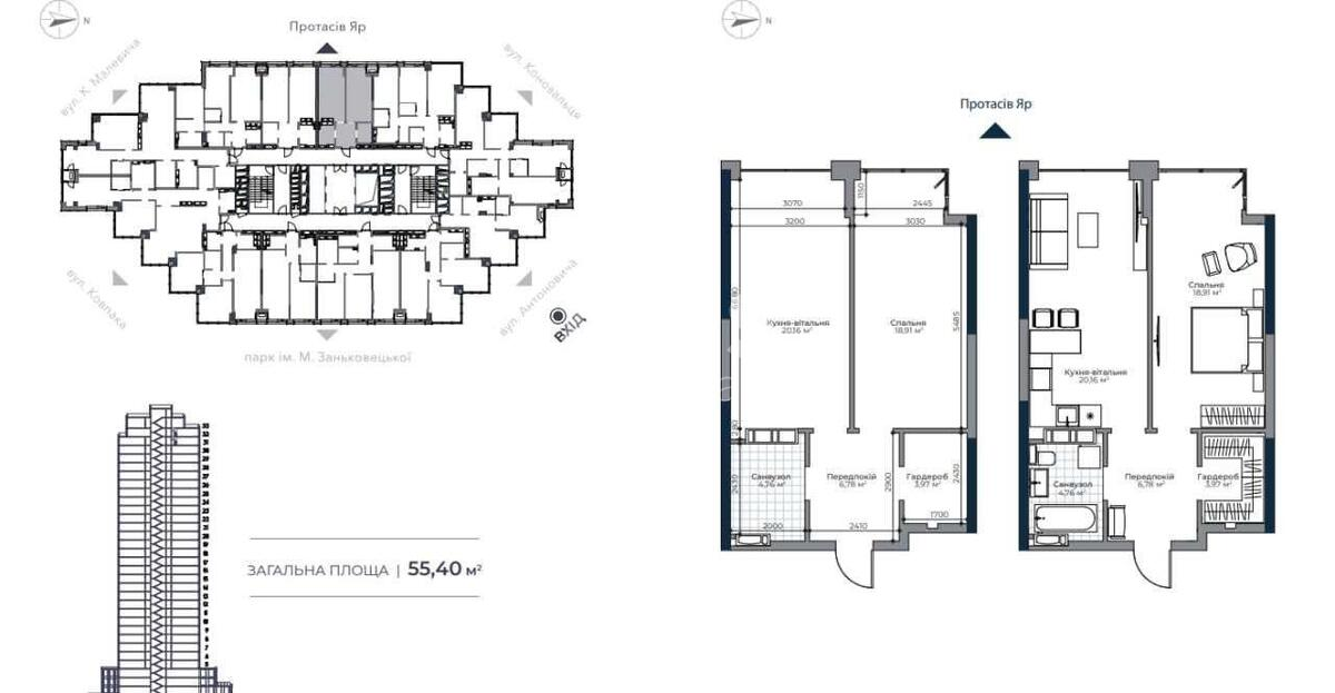 1k apartment vul. Antonovycha 1361