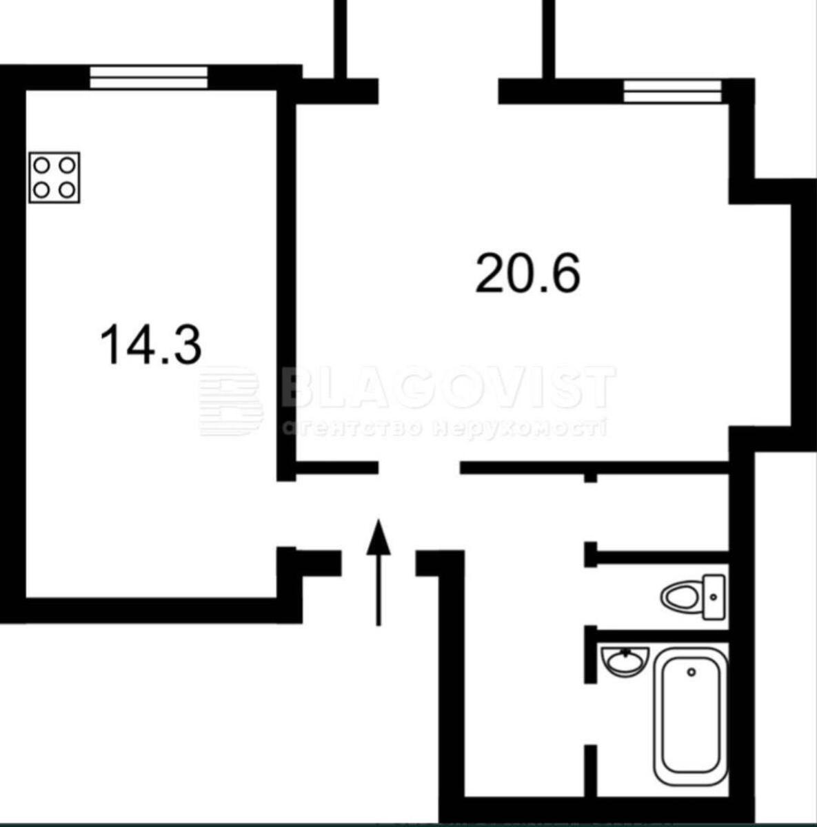 1k apartment vul. Volodymyrs'ka 82614205