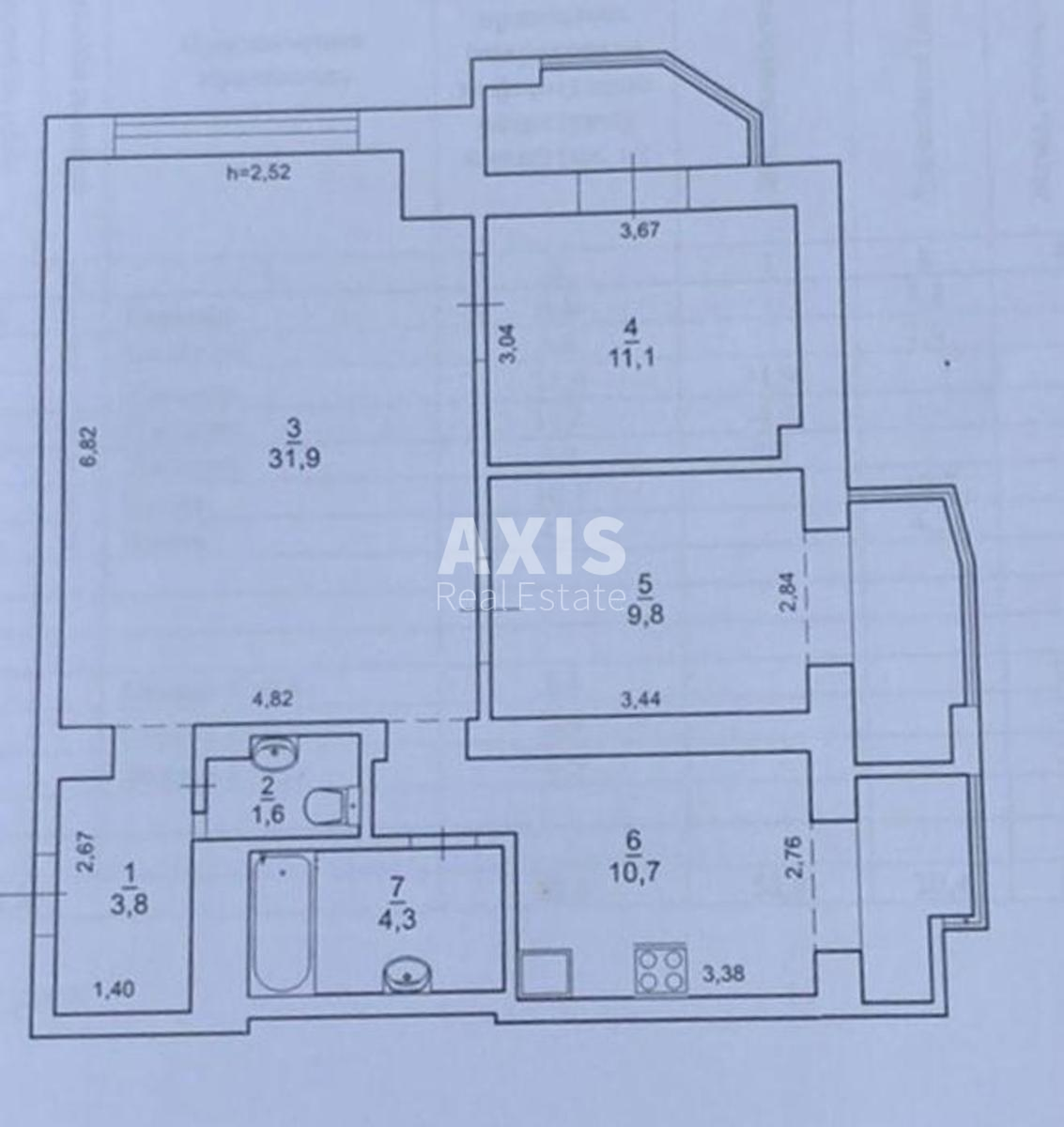 3k apartment vul. Ahmatovoi' Anny 3а6