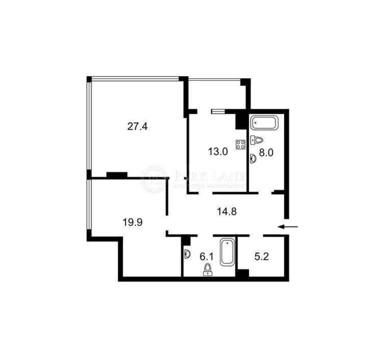 3k apartment vul. Antonovycha 448