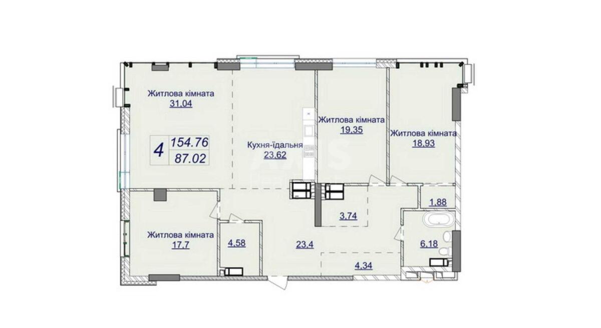4k apartment vul. Dragomyrova Myhajla 18566271