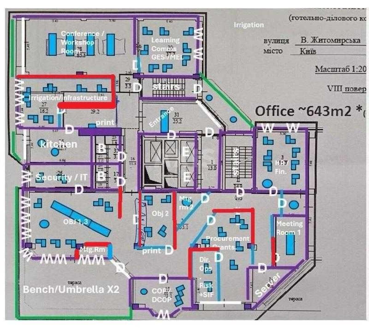 Office vul. Velyka Zhytomyrs'ka 20, 643m212