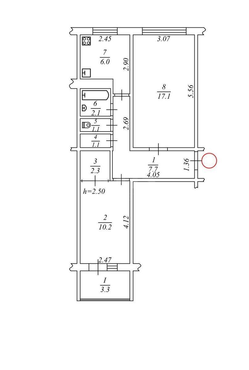 2k apartment vul. Miljutenka 2311