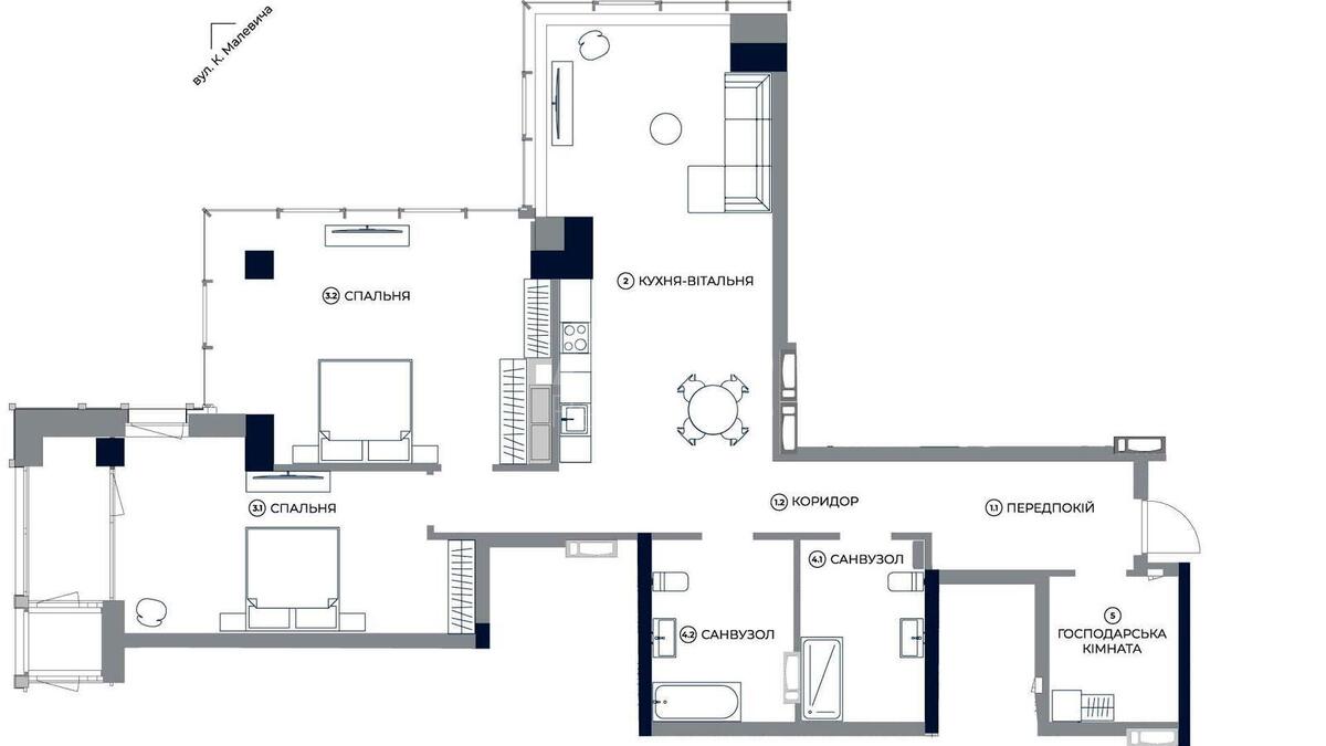 2k apartment vul. Antonovycha 136616682