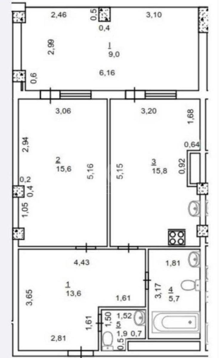 2k apartment vul. Nagirna 18/166