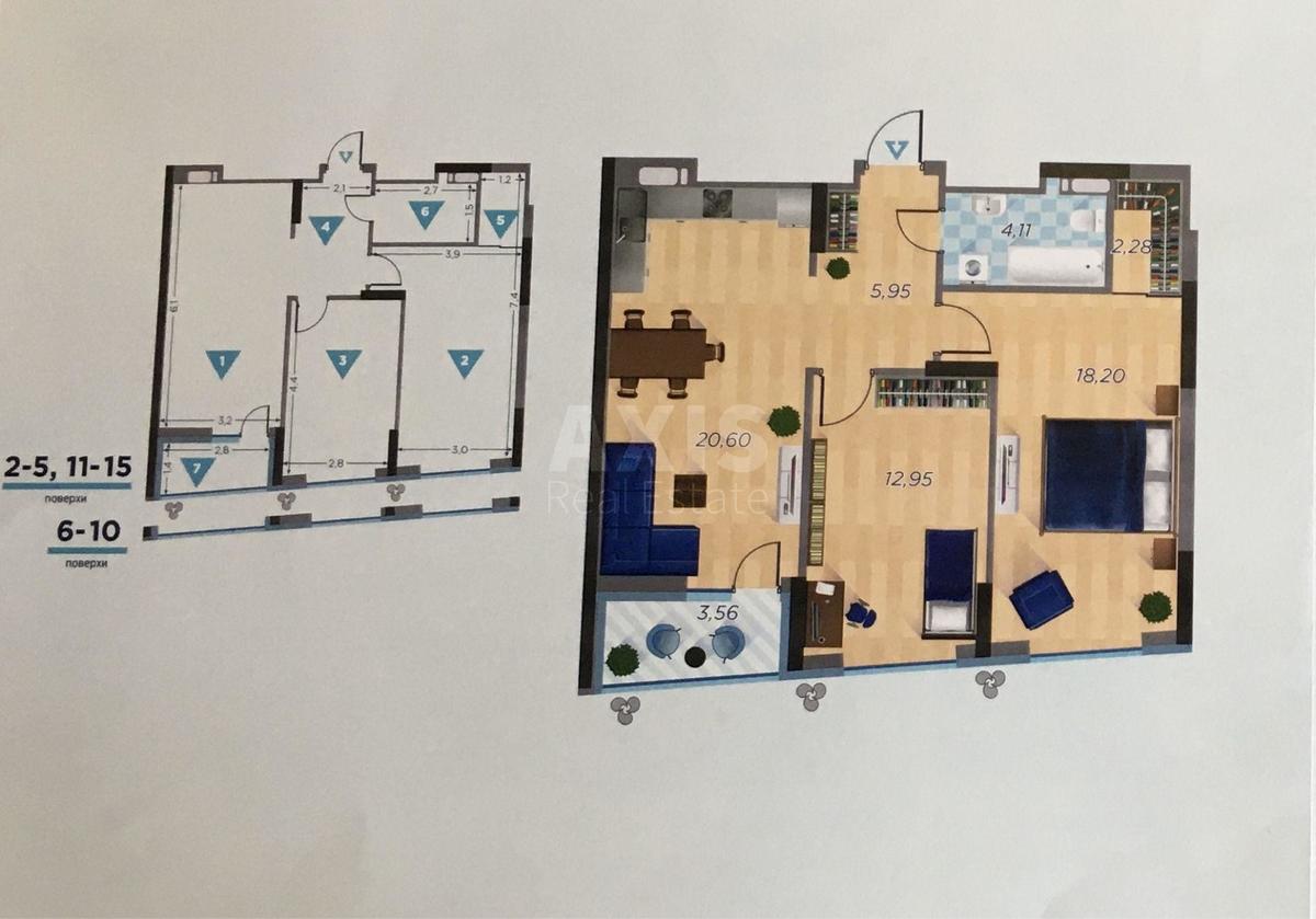 1k apartment vul. Sholudenka 309