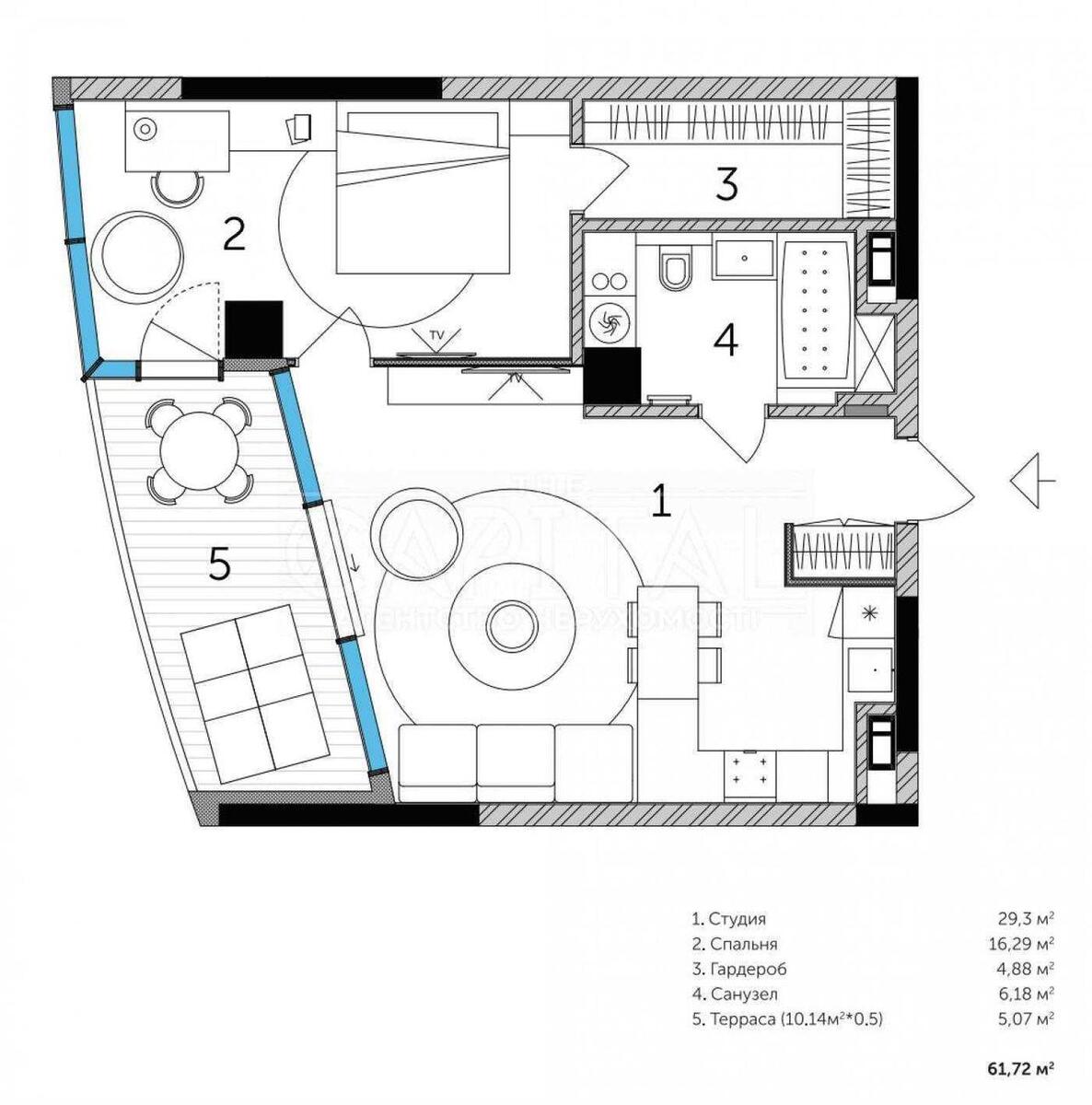 1k apartment vul. Ioana Pavla II 126390211