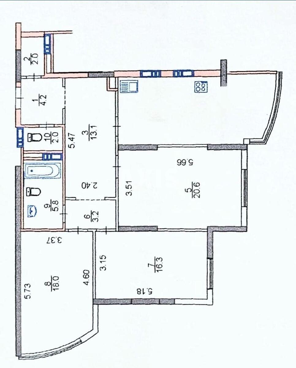 3k apartment vul. Dragomanova 40Ж11