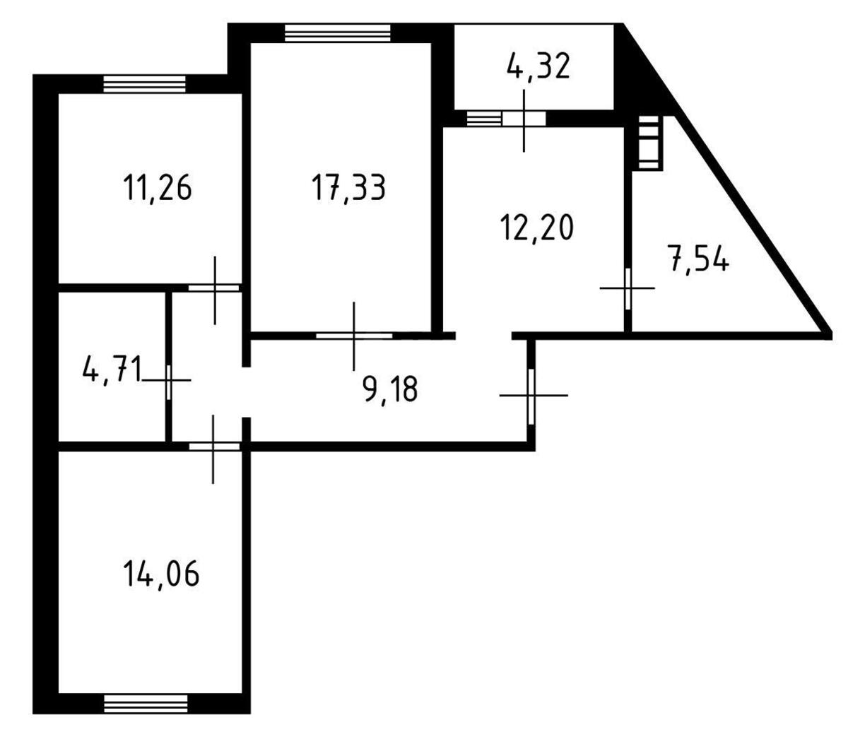 3к квартира ул. Конева Маршала 5Б5934912