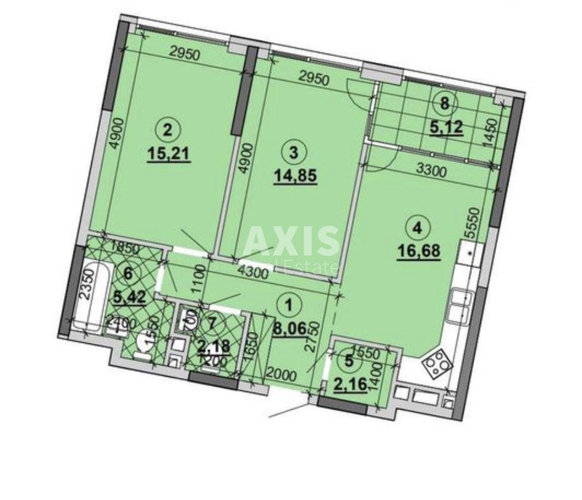 2k apartment nab. Dniprovs'ka 157