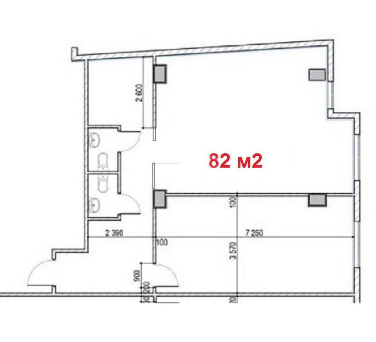 Office vul. Glybochyc'ka 40, 82m26015815